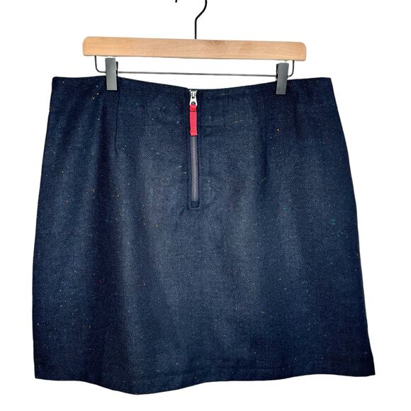 NWT Joules Hannah Tweed Wool Blend Skirt with Pockets Sz 12 Navy Confetti - Picture 4 of 11